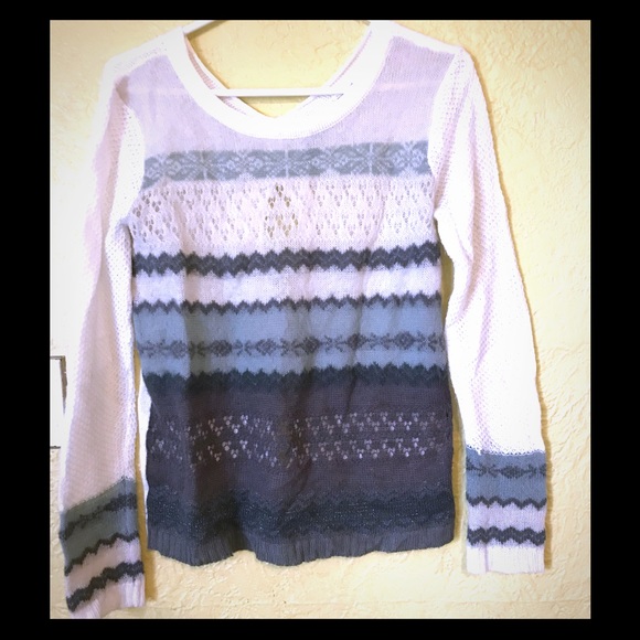 Nordstrom knit fair isle sweater w back detail sm - Picture 1 of 6